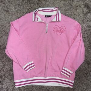 Pink Barbie Half Zip Up Sweatshirt